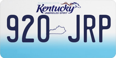 KY license plate 920JRP