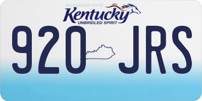 KY license plate 920JRS