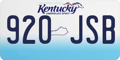 KY license plate 920JSB