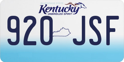 KY license plate 920JSF