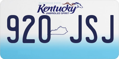 KY license plate 920JSJ