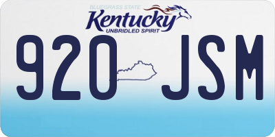 KY license plate 920JSM