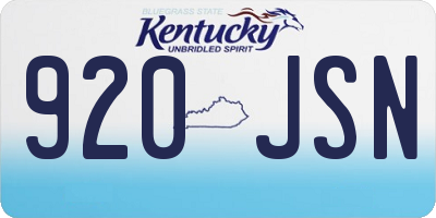 KY license plate 920JSN