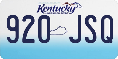 KY license plate 920JSQ