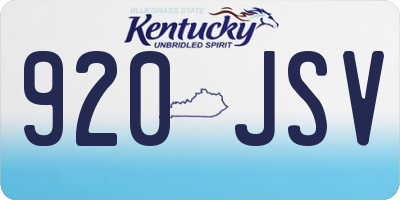KY license plate 920JSV