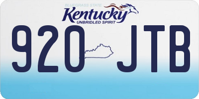 KY license plate 920JTB