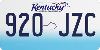 KY license plate 920JZC