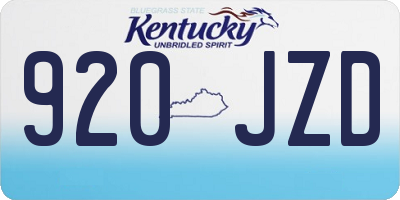 KY license plate 920JZD