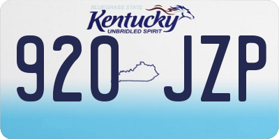 KY license plate 920JZP