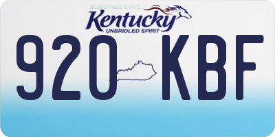 KY license plate 920KBF