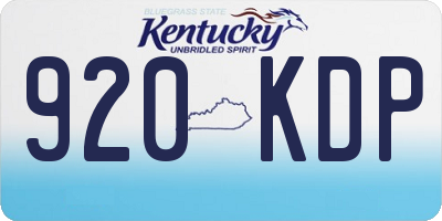 KY license plate 920KDP