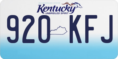 KY license plate 920KFJ