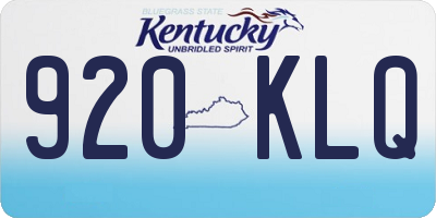 KY license plate 920KLQ