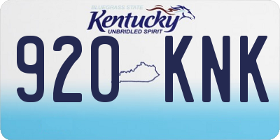 KY license plate 920KNK