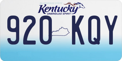 KY license plate 920KQY
