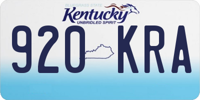 KY license plate 920KRA