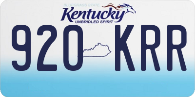 KY license plate 920KRR