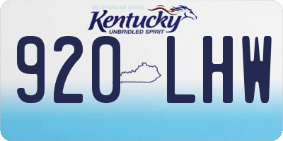 KY license plate 920LHW