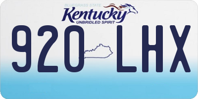 KY license plate 920LHX