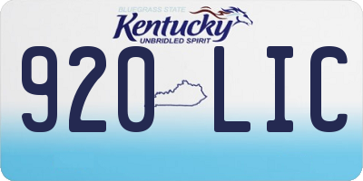KY license plate 920LIC