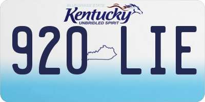 KY license plate 920LIE