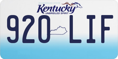 KY license plate 920LIF