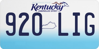 KY license plate 920LIG