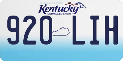 KY license plate 920LIH