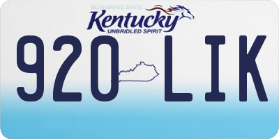 KY license plate 920LIK