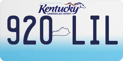 KY license plate 920LIL