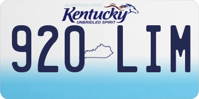 KY license plate 920LIM
