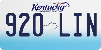 KY license plate 920LIN