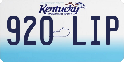 KY license plate 920LIP
