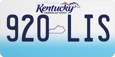 KY license plate 920LIS
