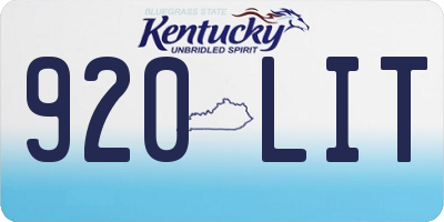 KY license plate 920LIT