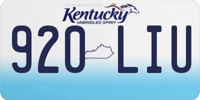 KY license plate 920LIU
