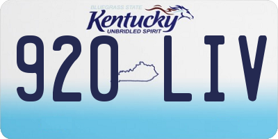 KY license plate 920LIV