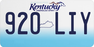 KY license plate 920LIY
