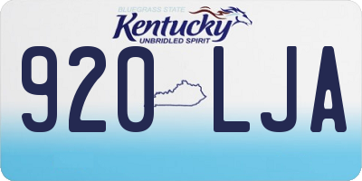 KY license plate 920LJA