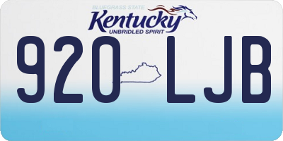 KY license plate 920LJB