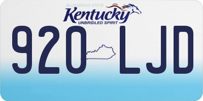 KY license plate 920LJD