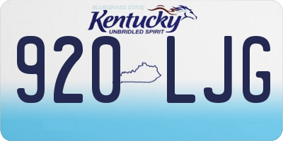 KY license plate 920LJG