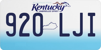 KY license plate 920LJI