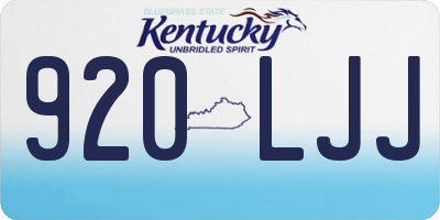 KY license plate 920LJJ