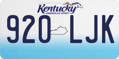 KY license plate 920LJK