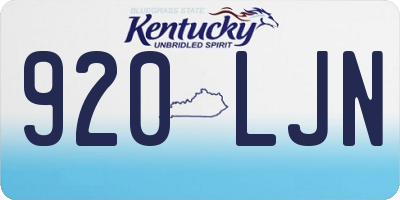 KY license plate 920LJN