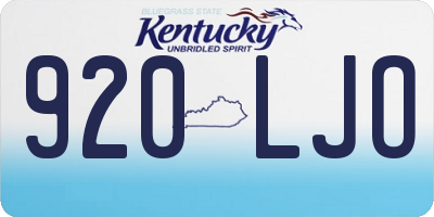 KY license plate 920LJO