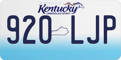 KY license plate 920LJP