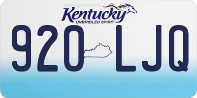 KY license plate 920LJQ
