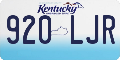 KY license plate 920LJR